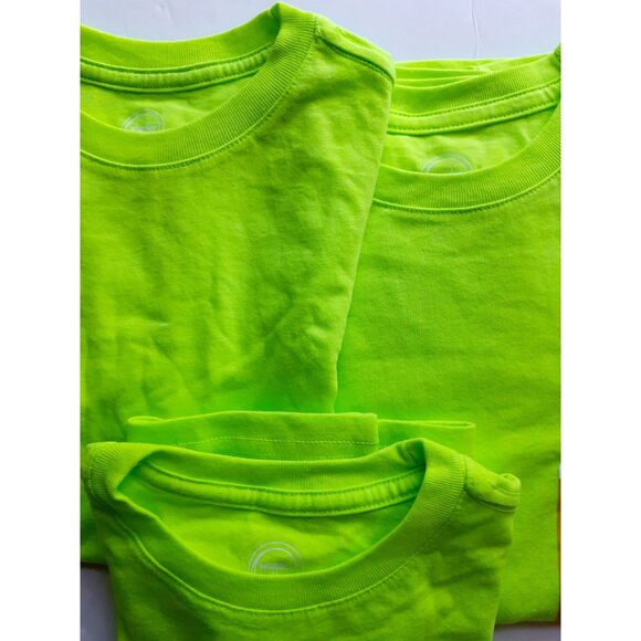 Wonder Nation Plain Neon Green sSoft Cotton Blend Boys Tee Med Lot of 3 NWT - Picture 6 of 13